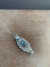 Load image into Gallery viewer, Owl pendant #2 - Blue Kyanite, and Larimar