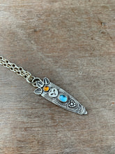 Load image into Gallery viewer, Owl pendant #15 - Blue Topaz, and Citrine