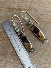 Load image into Gallery viewer, Montana agate eye and moon earrings