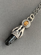 Load image into Gallery viewer, Rutilated quartz and black tourmaline crystal necklace