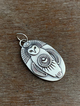 Load image into Gallery viewer, Sterling silver Owl moon pendant