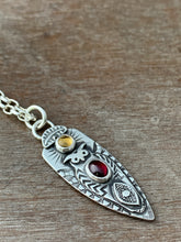 Load image into Gallery viewer, Owl pendant #16 - Garnet and Citrine