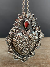 Load image into Gallery viewer, Garnet Sacred Heart pendant 2