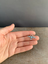 Load image into Gallery viewer, Small larimar stamped bird pendant