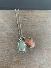 Load image into Gallery viewer, Sapphire charm collection with Etched Copper Pendant