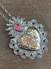 Load image into Gallery viewer, Garnet Sacred Heart pendant