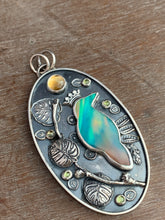 Load image into Gallery viewer, Aurora borealis raven necklace
