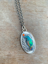 Load image into Gallery viewer, Aura borealis raven necklace
