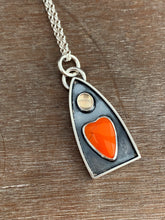 Load image into Gallery viewer, Orange Rosarita Sacred Heart Pendant