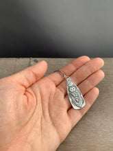 Load image into Gallery viewer, Sterling silver Owl heart and moons pendant
