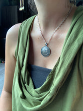Load image into Gallery viewer, Silver fish parable pendant with labradorite