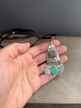 Load image into Gallery viewer, Cacoxenite and Chrysoprase Jingly Necklace
