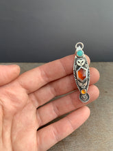 Load image into Gallery viewer, Owl pendant #5 Amazonite, Hessonite Garnet, and Citrine
