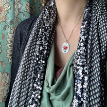 Load image into Gallery viewer, Rosarita and turquoise Sacred Heart Pendant