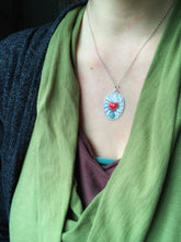 Load image into Gallery viewer, Rosarita and turquoise Sacred Heart Pendant