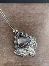 Load image into Gallery viewer, Moth pendant with vintage Swarovski Crystal prism