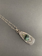 Load image into Gallery viewer, Aegean opal and peridot moon pendant