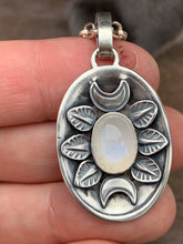 Load image into Gallery viewer, Moons and moonstone double sided dragon egg medallion