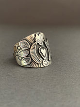 Load image into Gallery viewer, Medium Size 8.5 sacred heart shield ring
