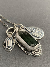 Load image into Gallery viewer, Green tourmaline crystal charm necklace