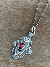 Load image into Gallery viewer, Owl pendant #7 - rhodolite garnet