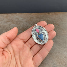 Load image into Gallery viewer, Leland blue and garnet Sacred Heart Pendant