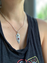 Load image into Gallery viewer, Owl pendant #16 - Garnet and Citrine