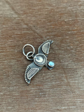 Load image into Gallery viewer, Small topaz stamped bird pendant #2