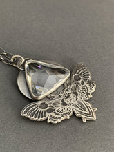 Load image into Gallery viewer, Moth pendant with vintage Swarovski Crystal prism