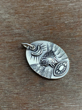 Load image into Gallery viewer, Sterling silver bee and eye pendant