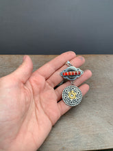 Load image into Gallery viewer, Red and white Candy Cane Snowflake Pendant