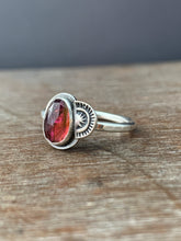 Load image into Gallery viewer, Tourmaline and rising sun ring size 8