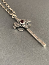 Load image into Gallery viewer, Large faceted garnet cross