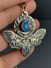 Load image into Gallery viewer, Moth pendant with vintage Swarovski Crystal