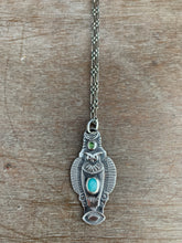 Load image into Gallery viewer, Owl pendant #8 -Amazonite and Serpentine