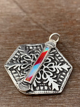 Load image into Gallery viewer, Candy Cane Hexagonal Snowflake Pendant #3
