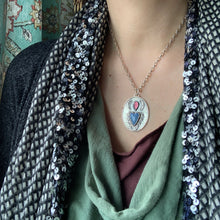 Load image into Gallery viewer, Leland blue and garnet Sacred Heart Pendant