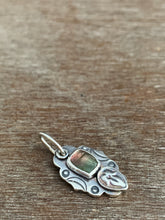 Load image into Gallery viewer, Watermelon tourmaline leaf charm