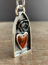 Load image into Gallery viewer, Rosarita and Cast Succulent Sacred Heart Pendant