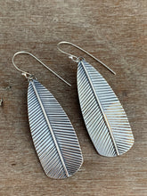 Load image into Gallery viewer, Large Stamped silver earrings