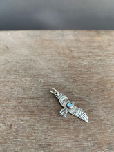 Load image into Gallery viewer, Small topaz stamped bird pendant
