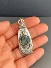 Load image into Gallery viewer, Aegean opal and peridot moon pendant