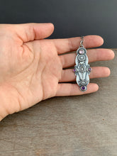 Load image into Gallery viewer, Owl pendant #13 - Amethyst and spinel