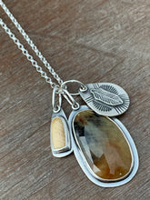 Load image into Gallery viewer, Sapphire and fossilized mammoth charms