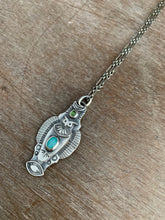 Load image into Gallery viewer, Owl pendant #8 -Amazonite and Serpentine