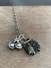 Load image into Gallery viewer, Natural druzy with handmade bells