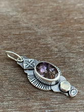 Load image into Gallery viewer, Cacoxenite and moonstone charm