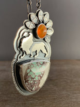 Load image into Gallery viewer, Lion with Lucin Variscite and a fire opal