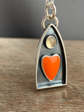 Load image into Gallery viewer, Orange Rosarita Sacred Heart Pendant
