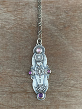 Load image into Gallery viewer, Owl pendant #13 - Amethyst and spinel